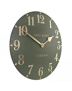 Thomas Kent - Arabic Lichen Green Mantel Clock - 12"